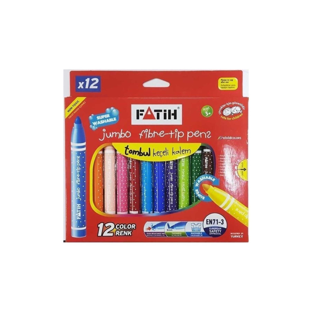 Fatih Keçeli Kalem Yıkanabilir Jumbo 12li Keçe Uçlu Kalem Fiyatı