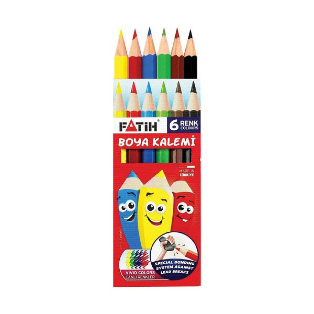 Fatih Kuruboya 6 Renk 1/2 Boy 33006 Kuru Boya Kalemi Fiyatı