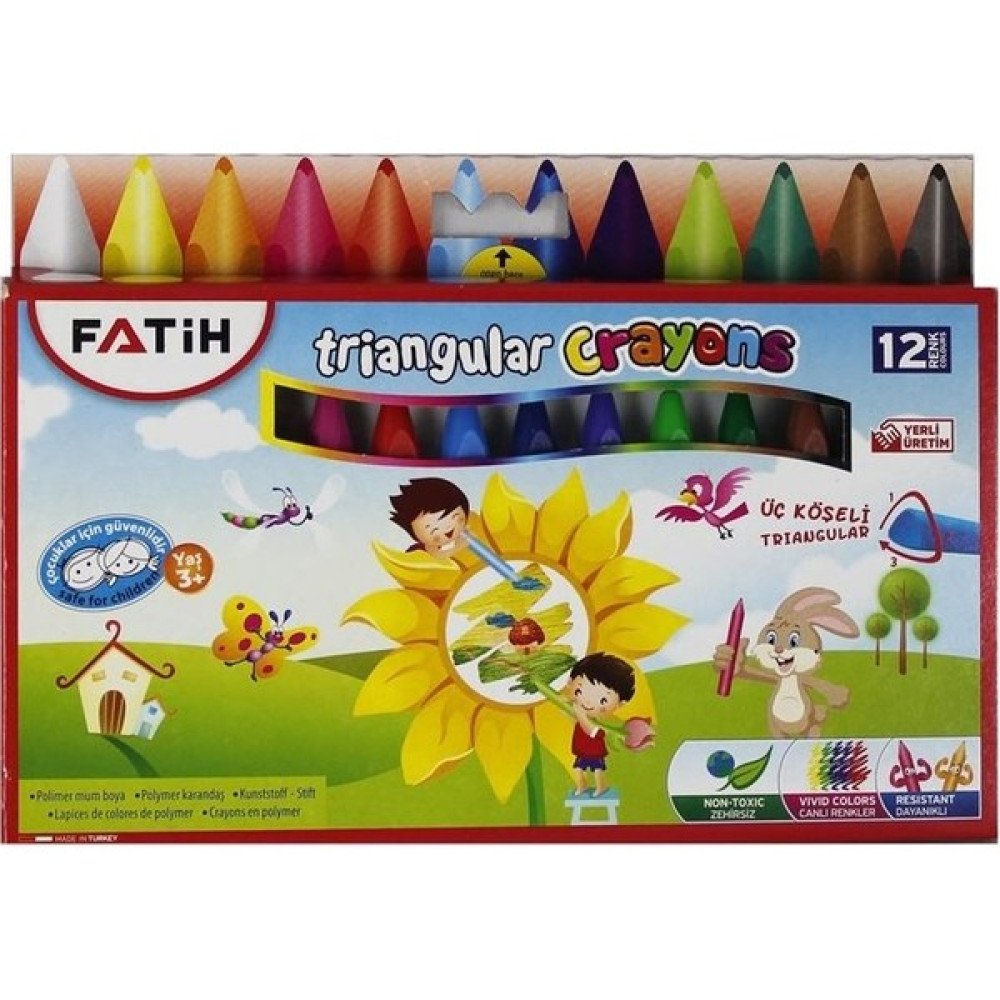 Fatih Triangular Crayons 12 Renk Jumbo Mum Boya Keçe Uçlu Kalem Fiyatı