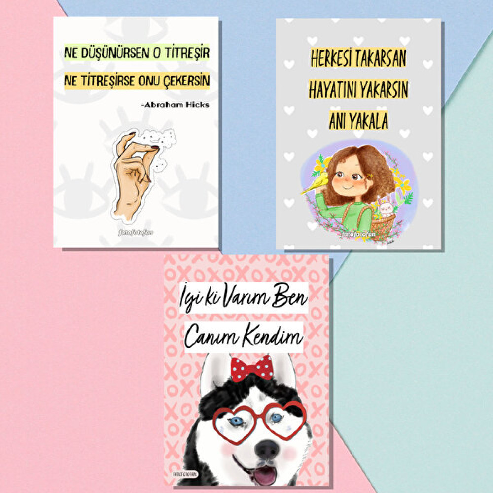 Fatofotofan Mucizeleri Çek Mottosu 3'lü Tel Pano Veya Mantar Pano Için Dekorasyon Motivasyon Kartı Pano Fiyatı