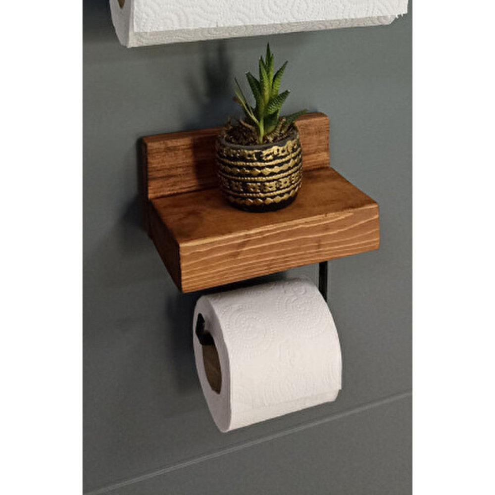 Fatrema Dekoratif Ahşap Wc Kağıtlık Metal Tuvalet Kağıtlığı Ahşap Tuvalet Kağıdı Askısı Ahşap Banyo Duvarraf Tuvalet Kağıtlığı Fiyatı