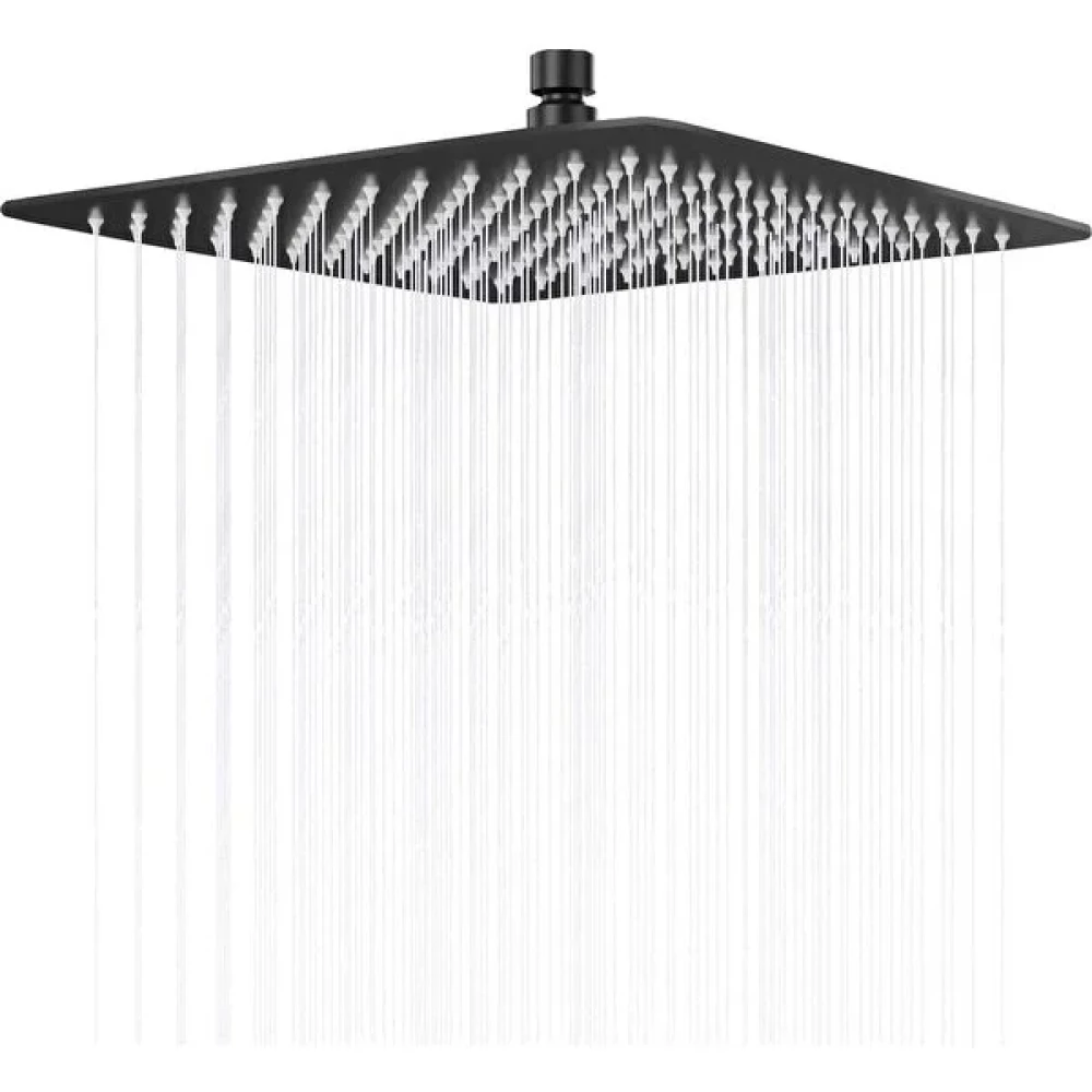 Fause Tepe Duş Başlığı Kare Slim 304 Metal 20x20 cm Siyah Duş Başlığı Fiyatı