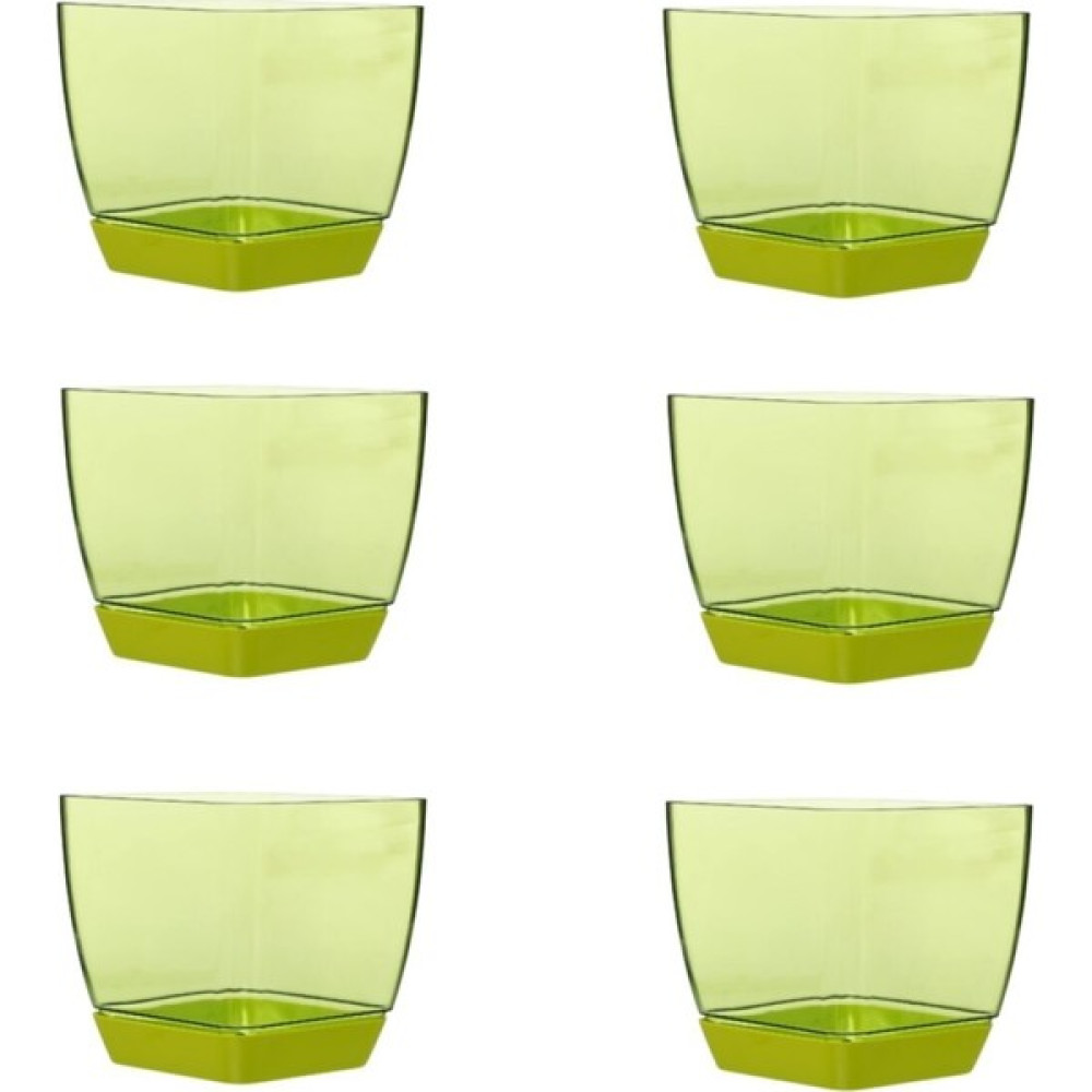 Favilla Orkide Saksısı 6'lı Set Kare 14 cm Yeşil - Açık Yeşil Saksı ve Aksesuarları Fiyatı
