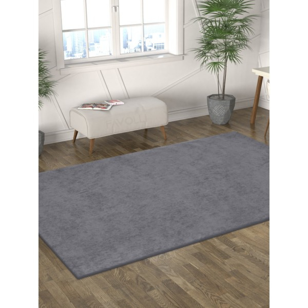 Favolli Açık Pembe Renk Lastikli Halı Örtüsü Kadife Dokulu - 200 x 300 cm - Gümüş Salon & Oturma Odası Tekstili Fiyatı