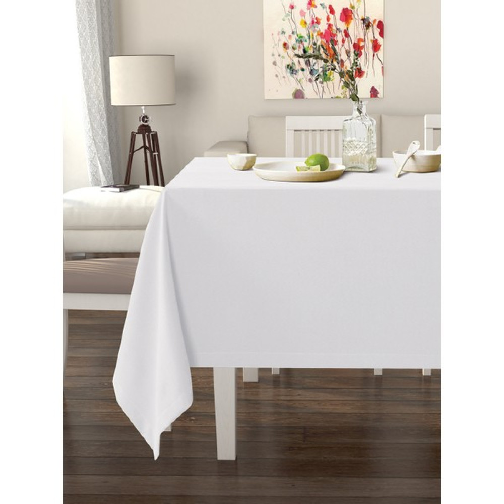 Favolli Beyaz Renk Masa Örtüsü Kadife Dokulu Leke Tutmaz - 130 x 130 cm Masa Örtüsü Fiyatı