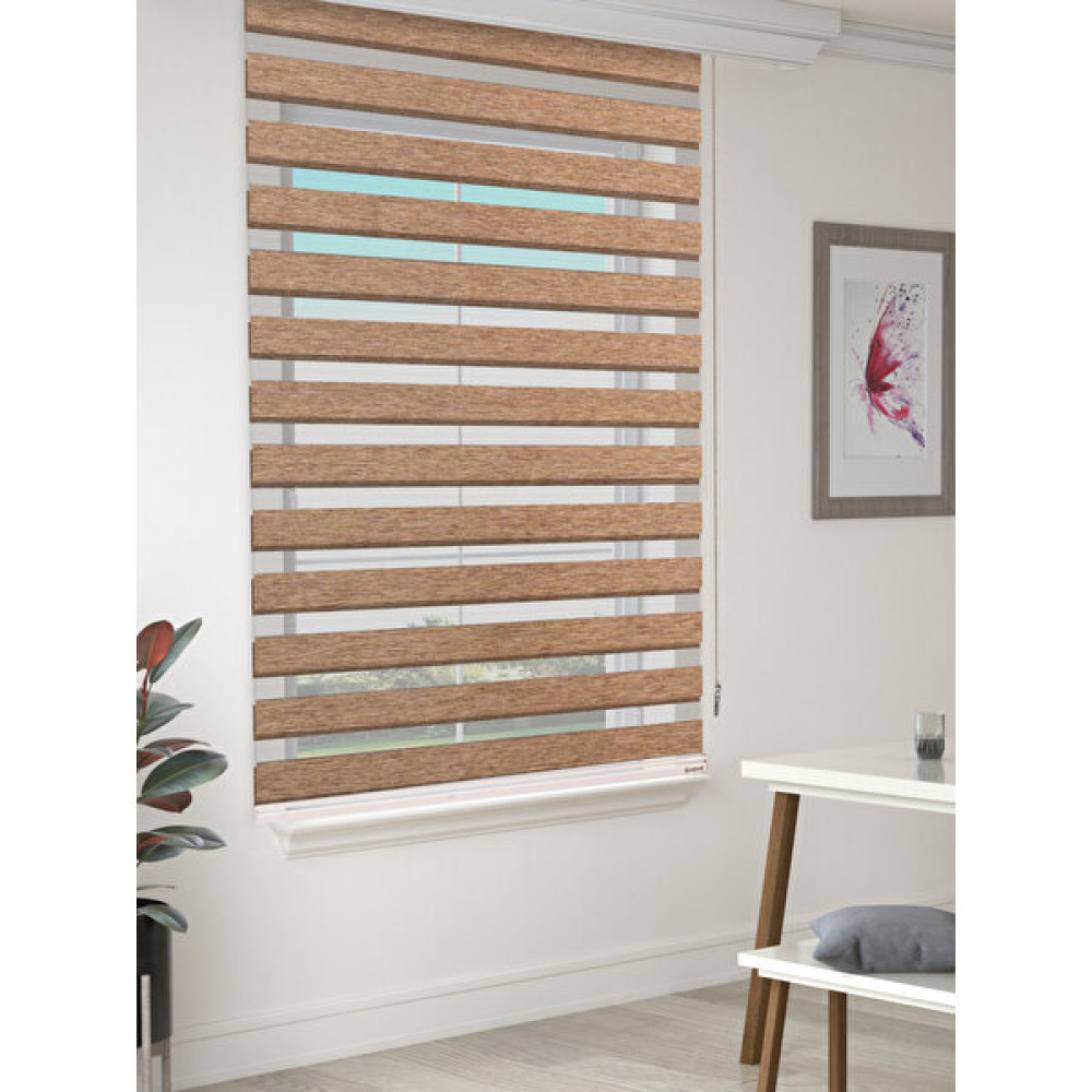 Favolli Kırçıllı Kahve Eco Bambu Stor Zebra Perde A+ Kalite , Dayanıklı Alüminyum Kasa - 120 x 200 cm Stor Perde Fiyatı