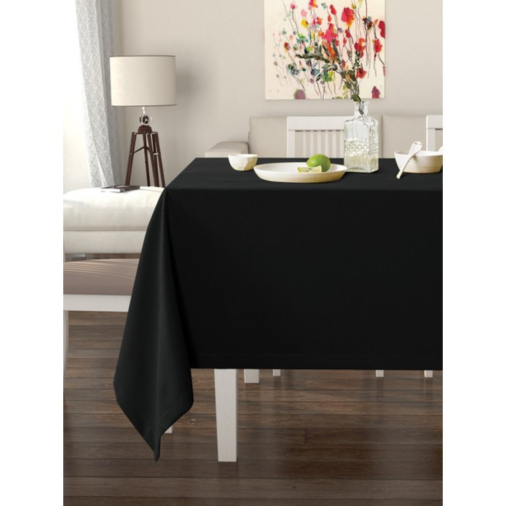 Favolli Siyah Renk Masa Örtüsü Kadife Dokulu Leke Tutmaz - 150 x 220 cm Masa Örtüsü Fiyatı