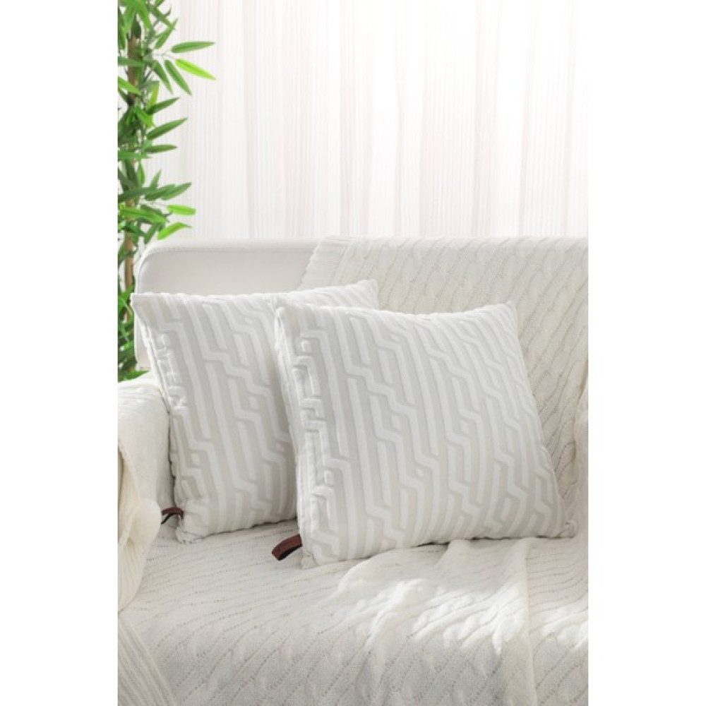 Favora 2li Bohem Desenli Özel Tasarım Punch Kırlent Kılıfı - Krem - 40 x 40 cm Kırlent / Mobilya Yastığı Fiyatı