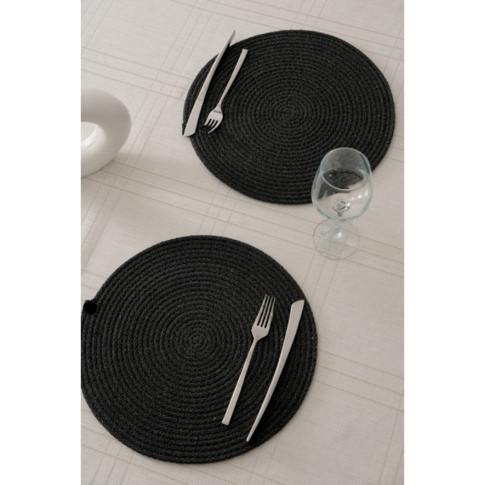 Favora 2li Jüt Halat Supla Hasır Amerikan Servis - Antrasit - 32 x 32 cm Amerikan Servis Fiyatı