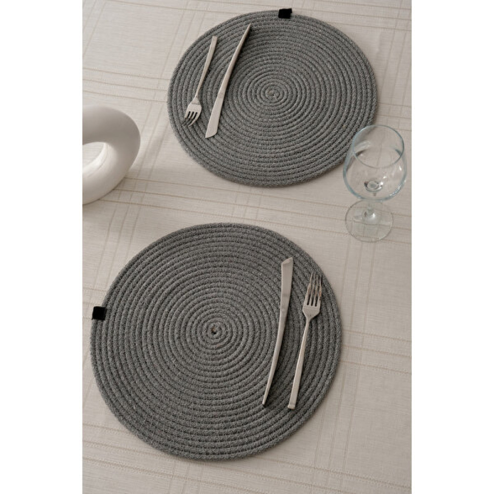 Favora 2li Jüt Halat Supla Hasır Amerikan Servis - Gri - 32 x 32 cm Amerikan Servis Fiyatı