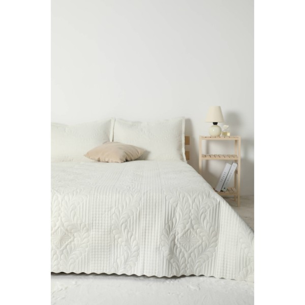 Favora Elif Jumbo Soft Çift Kişilik Yatak Örtüsü Takımı - Ekru - 250 x 260 cm Yatak Örtüsü Fiyatı