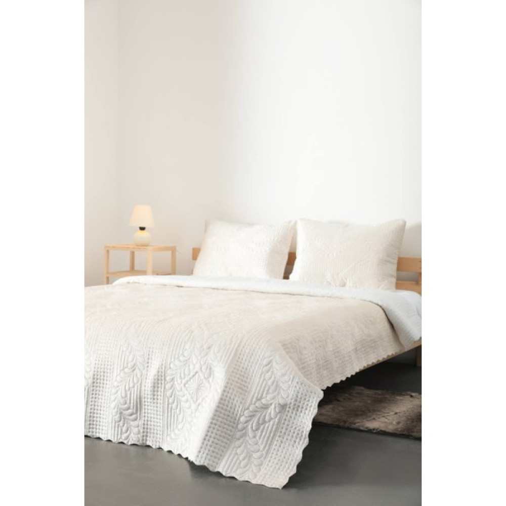 Favora Elif Kadife Çift Kişilik Yatak Örtüsü Takımı - Bej - 250 x 260 cm Yatak Örtüsü Fiyatı