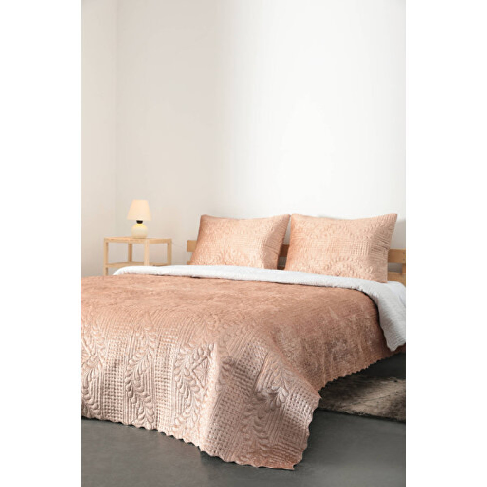 Favora Elif Kadife Çift Kişilik Yatak Örtüsü Takımı - Kahverengi - 250 x 260 cm Yatak Örtüsü Fiyatı