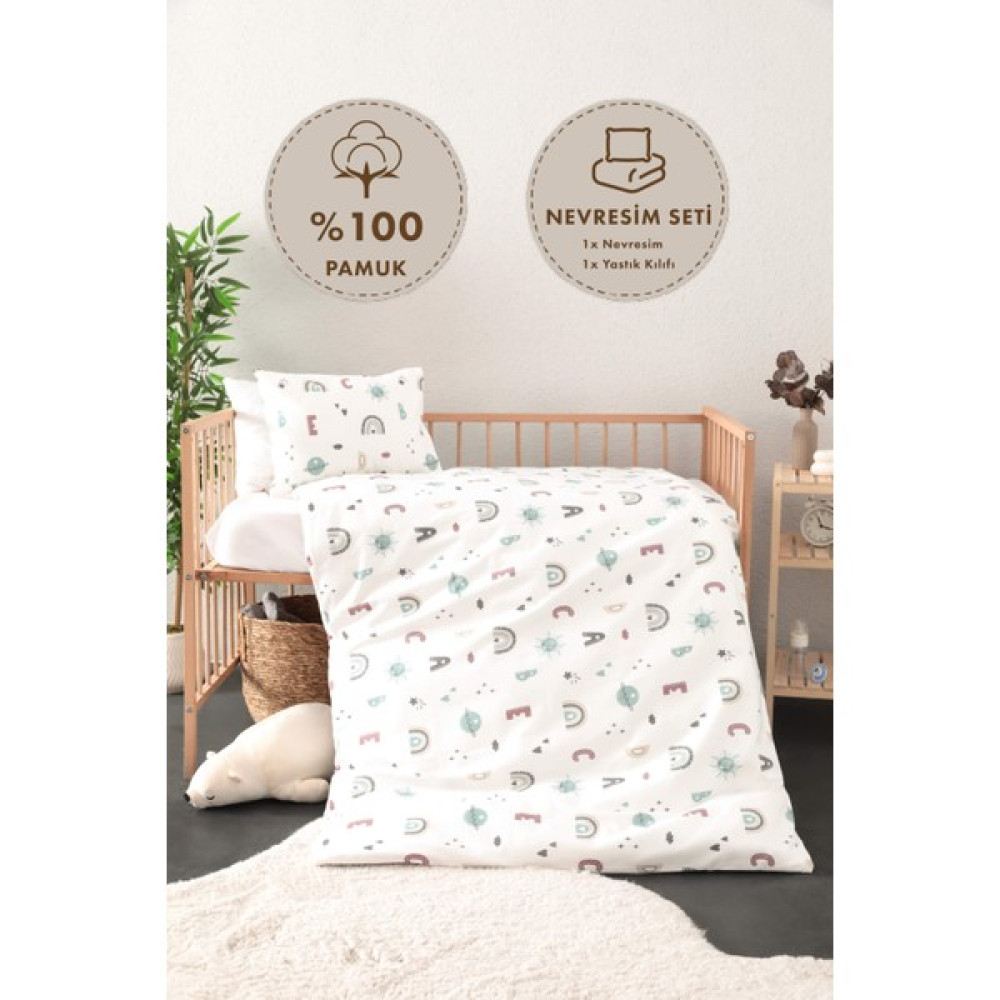 Favora Gökyüzü Kışlık Flanel Pazen Bebek Nevresim Seti - Yeşil - 100 x 150 cm Bebek Nevresim Takımı Fiyatı