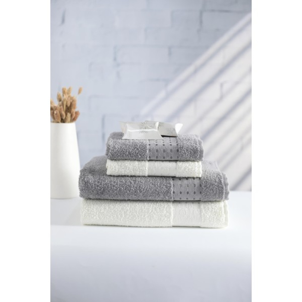 Favora Light Point Pamuklu 4 Parça Hamam Seti - Ekru - Gri - 70 x 140 cm - 50 x 90 cm El / Yüz Havlusu Fiyatı