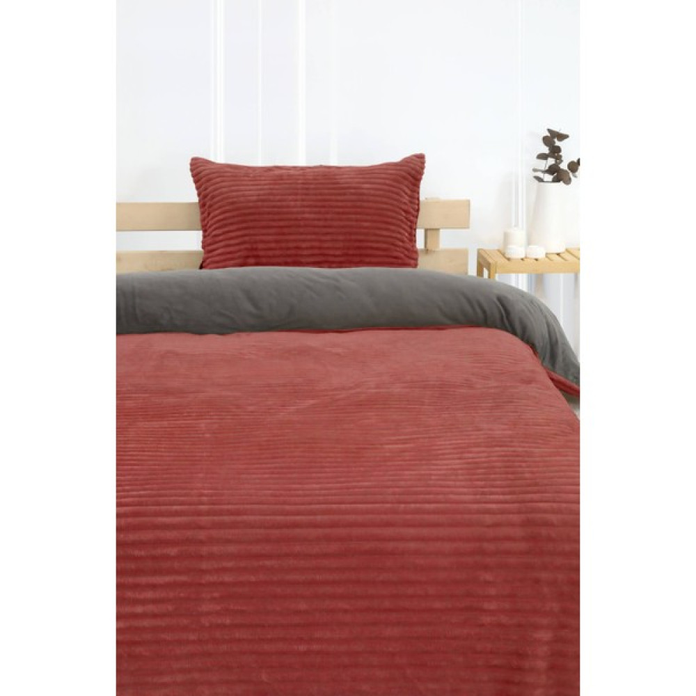 Favora Merinos Fitilli Peluş Tek Kişilik Nevresim Takımı - Kiremit - 160 x 220 cm Nevresim Takımı Fiyatı
