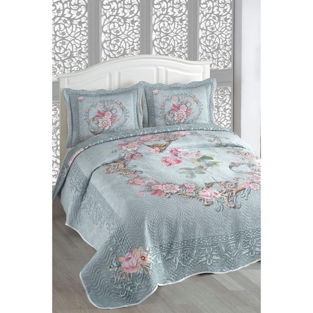 Favora Örtüm Alice Çift Kişilik Kapitone Yatak Örtüsü Takımı - Mavi - 250 x 260 cm Yatak Örtüsü Fiyatı