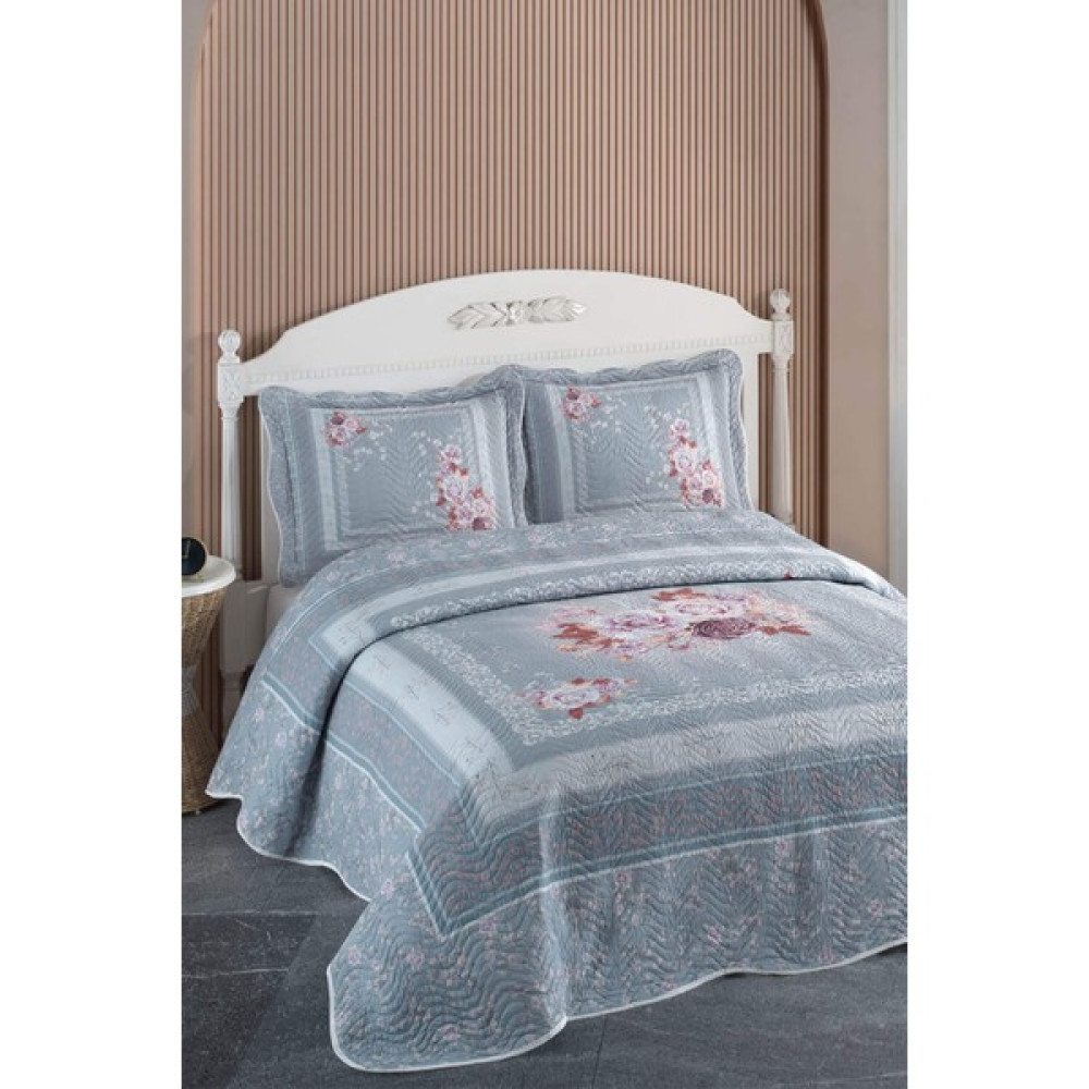 Favora Örtüm Rosabel Çift Kişilik Kapitone Yatak Örtüsü Takımı - Mavi - 250 x 260 cm Yatak Örtüsü Fiyatı