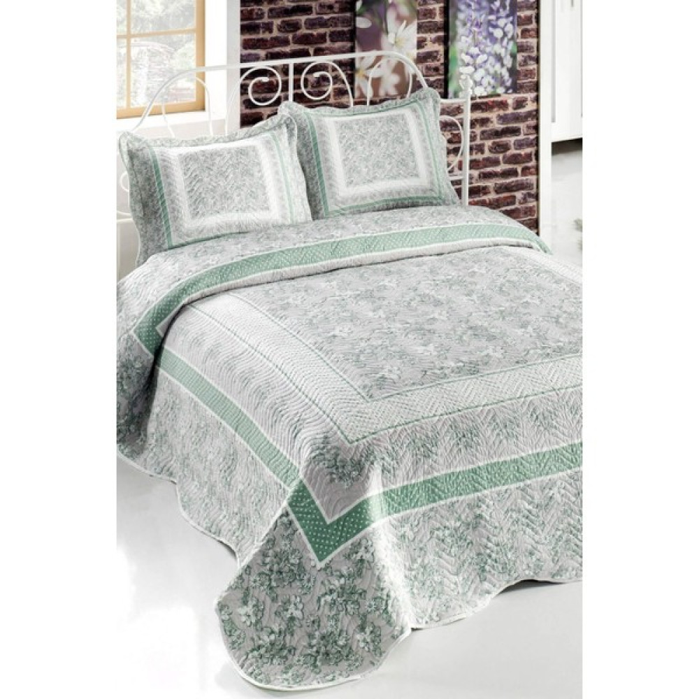Favora Örtüm Verda Çift Kişilik Kapitone Yatak Örtüsü Takımı - Yeşil - 250 x 260 cm Yatak Örtüsü Fiyatı