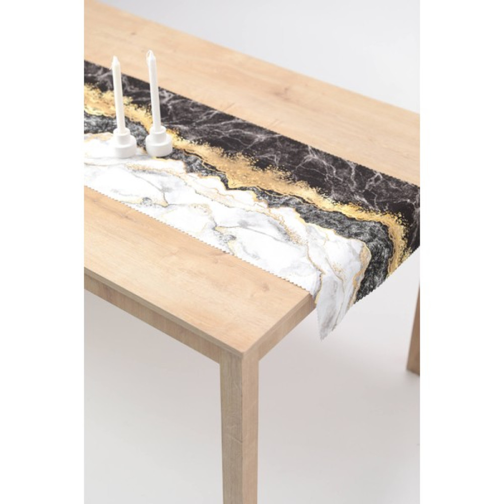 Favora Özel Tasarım Dijital Baskılı Runner 40 x 140 cm. - Siyah - Gri - 40 x 140 cm Masa Örtüsü Fiyatı