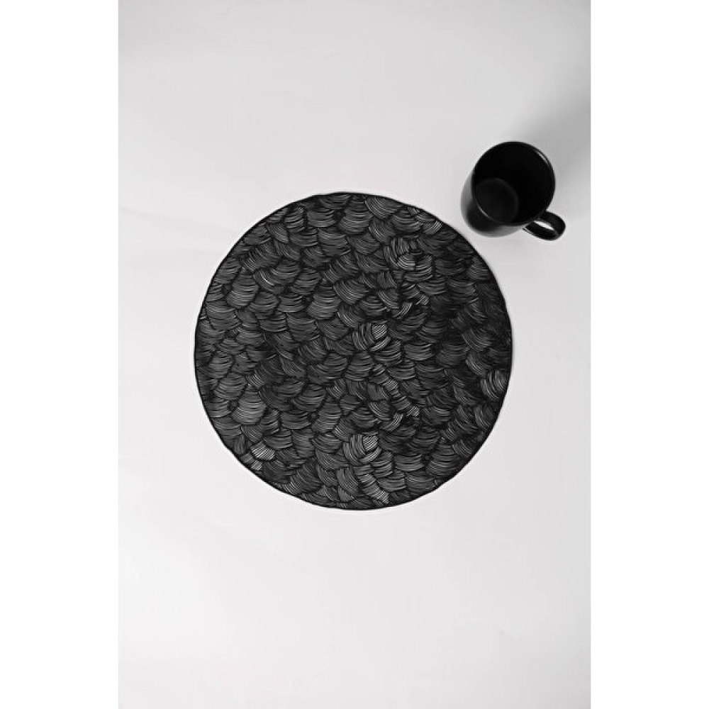 Favora Paçi Istiridye 6lı Pvc Amerikan Servis Supla Seti - Siyah - 38 x 38 cm Amerikan Servis Fiyatı