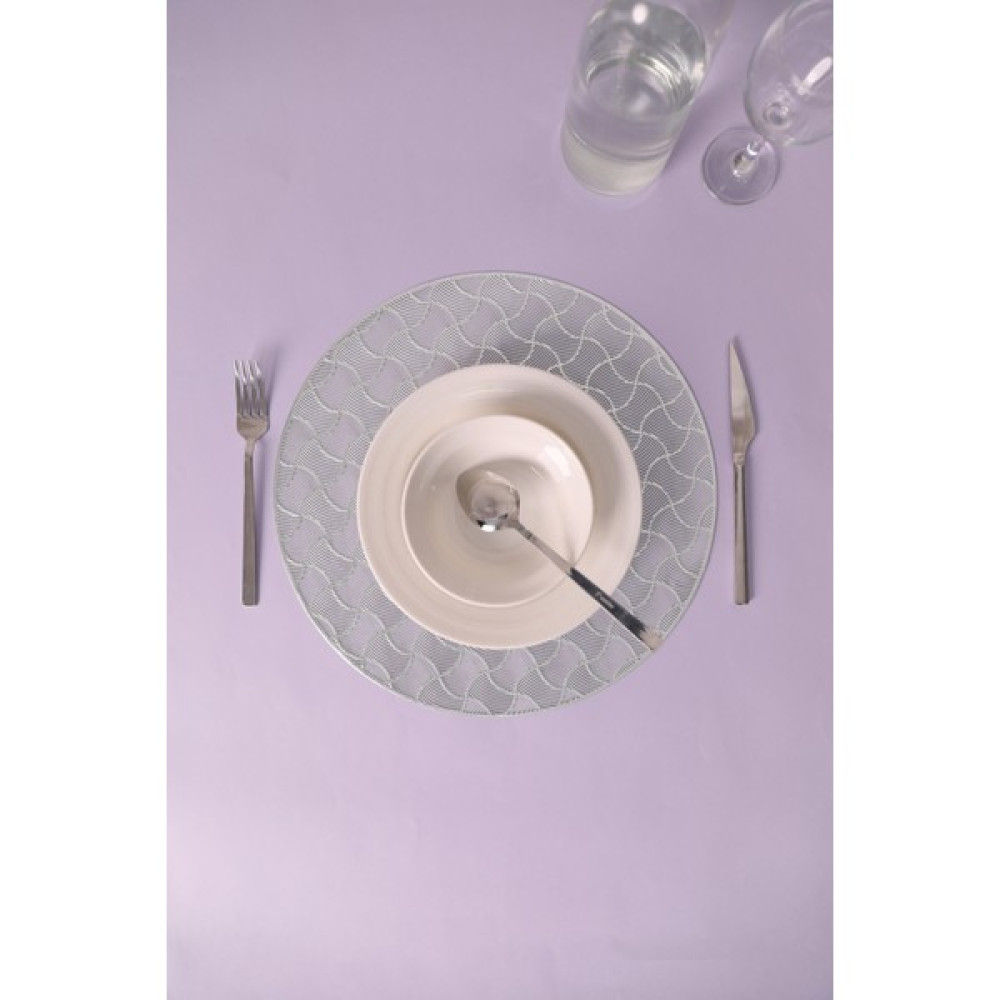 Favora Paçi Puzzle 6lı Pvc Amerikan Servis Supla Seti - Gümüş - 38 x 38 cm Amerikan Servis Fiyatı