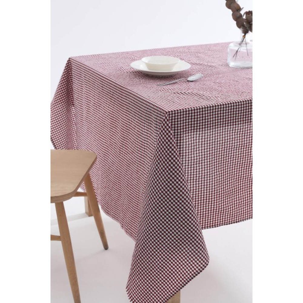 Favora Pötikare Desenli Leke Tutmaz Masa Örtüsü Sofra Bezi - Bordo - 150 x 160 cm Masa Örtüsü Fiyatı