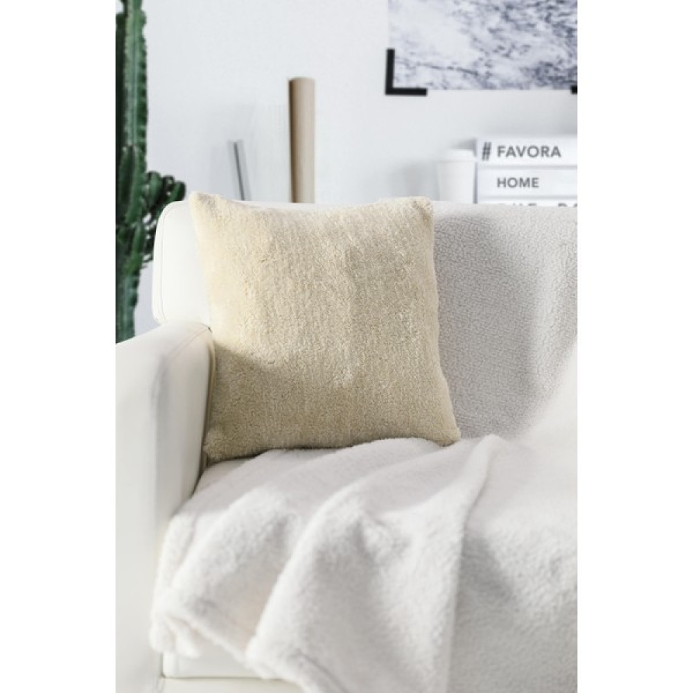 Favora Soft Dekoratif Peluş Kırlent Kılıfı 42X42 cm - Krem - 42 x 42 cm Kırlent / Mobilya Yastığı Fiyatı