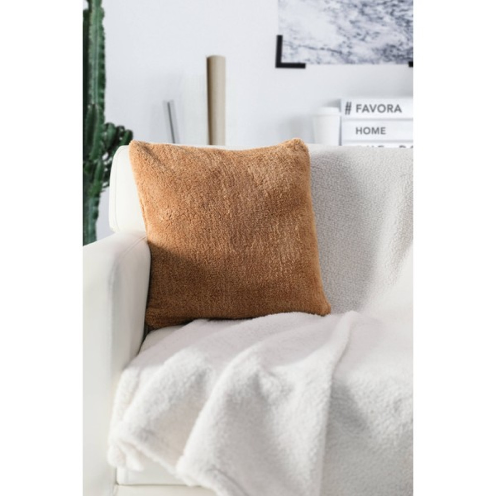 Favora Soft Dekoratif Peluş Kırlent Kılıfı 42X42 cm - Vizon - 42 x 42 cm Kırlent / Mobilya Yastığı Fiyatı