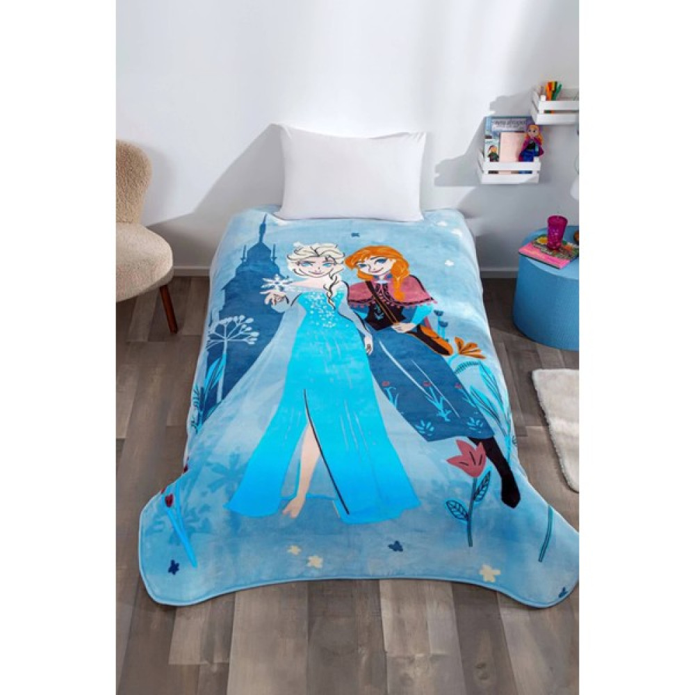 Favora Taç Disney Frozen Flower Power Lisanslı Tek Kişilik Battaniye - Mavi - 160 x 220 cm Battaniye Fiyatı
