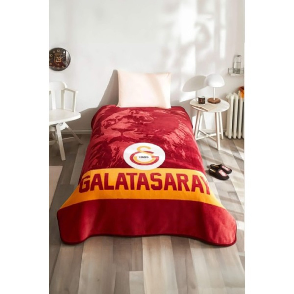 Favora Taç Galatasaray Aslan Lisanslı Tek Kişilik Battaniye - Sarı - Kırmızı - 160 x 220 cm Battaniye Fiyatı