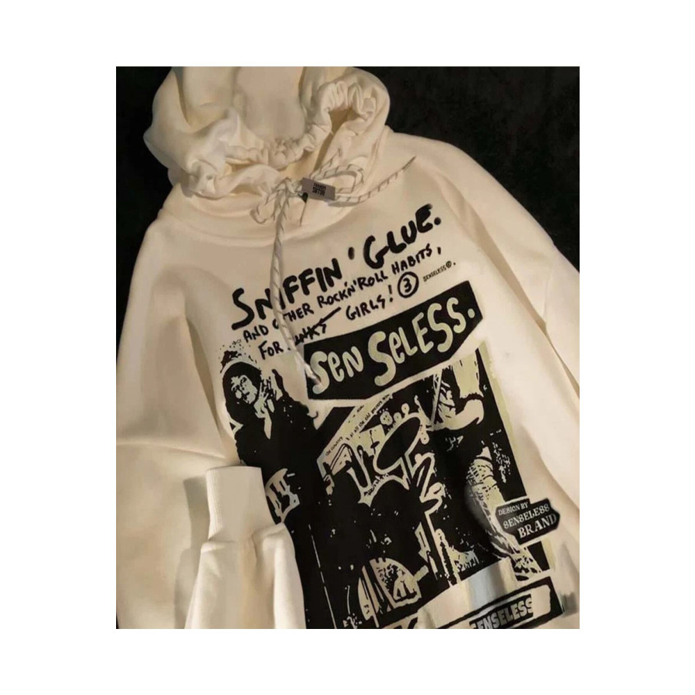 Favorim50ton Grunge Karikatür Baskılı (unisex) Kapşonlu S/M Beden Bayan Sweatshirt Fiyatı