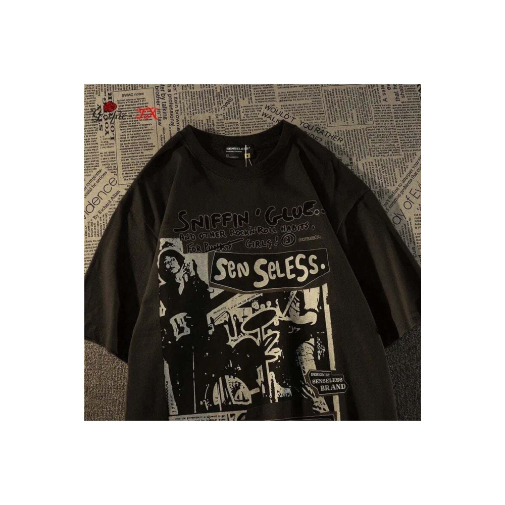 Favorim50ton Grunge Karikatür Baskılı (unisex) T-shirt S Beden Bayan T-shirt Fiyatı