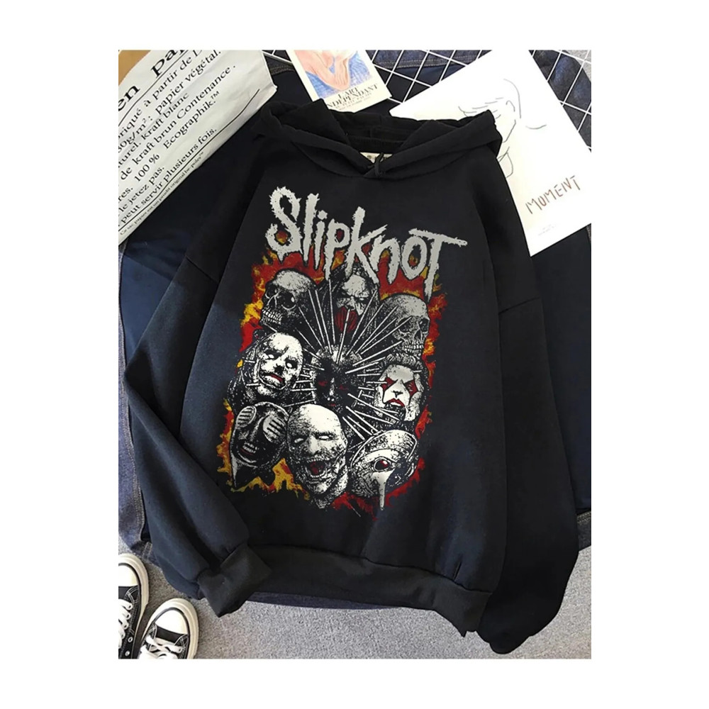 Favorim50ton Slipknot Baskılı Siyah Kapşonlu ( Unisex ) XL Beden Bayan Sweatshirt Fiyatı