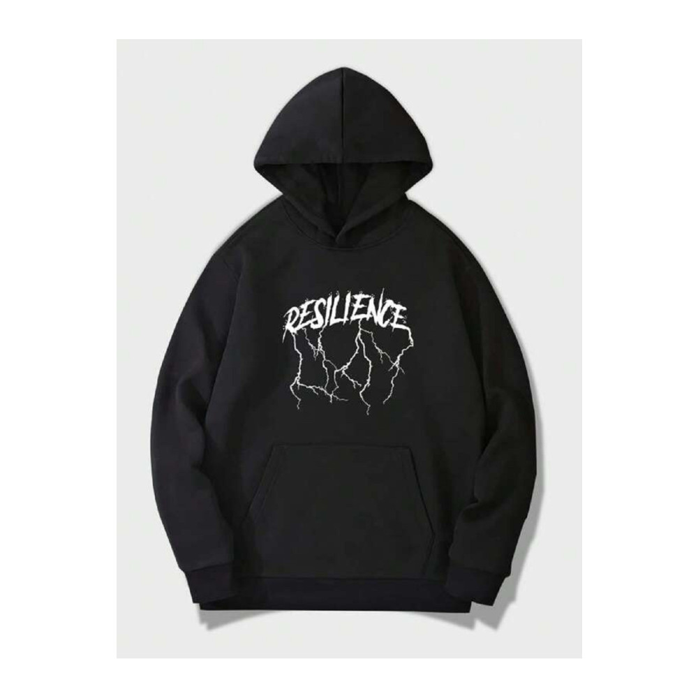 Favorim50ton Unisex Siyah Resilience Baskılı Şardonlu Sweatshirt XL/2XL Beden Bayan Sweatshirt Fiyatı