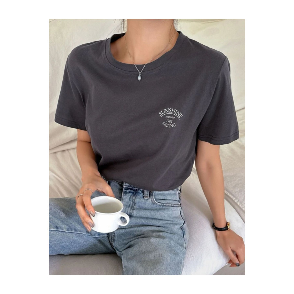 FAVORİST SUNSHINE Baskılı Oversize Tshirt S Beden Bayan T-shirt Fiyatı