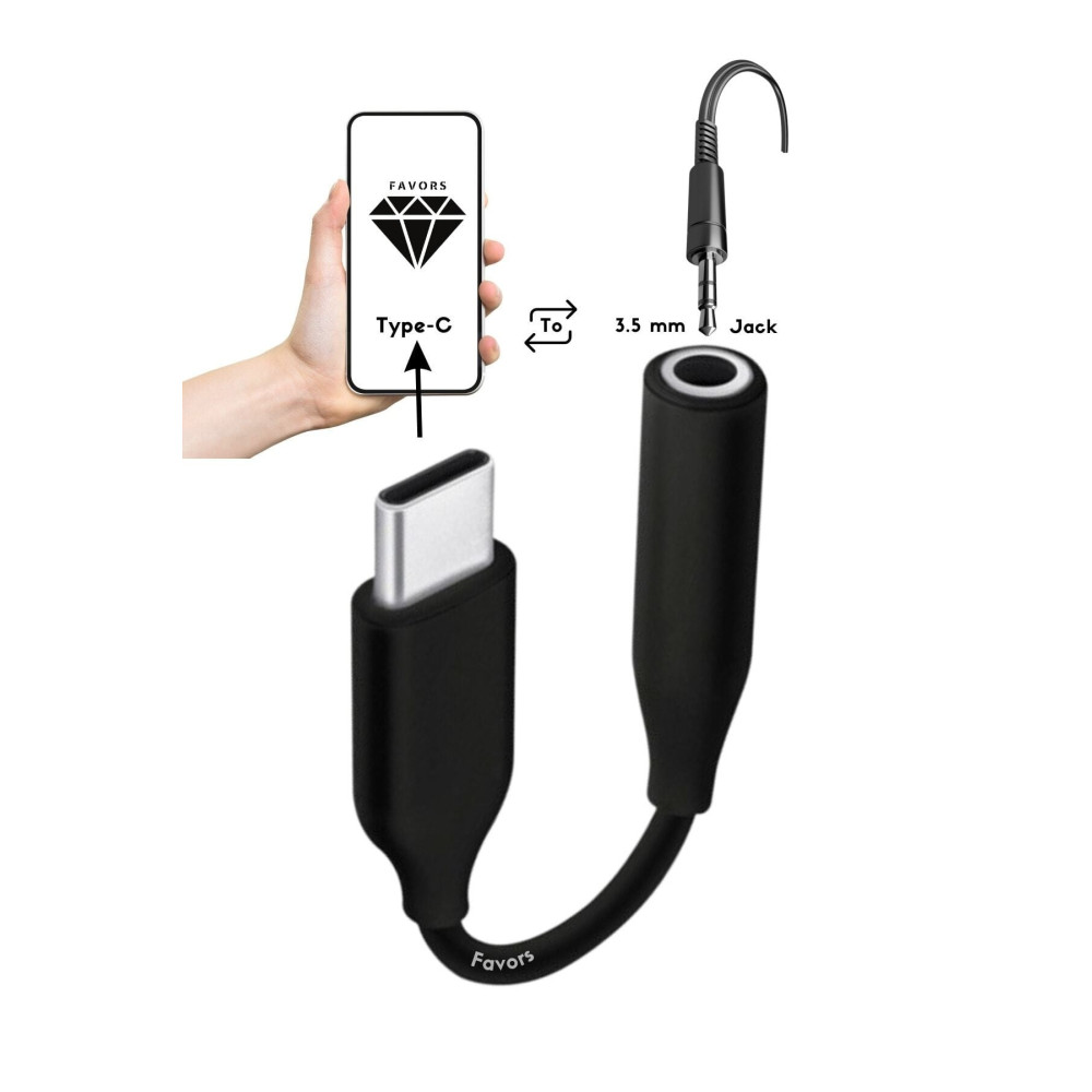 Favors Type-c To Jack 3.5 Mm Kulaklık Dönüştürücü Tüm Type-c Telefon Ile Uyumlu Aux Kablo Converter