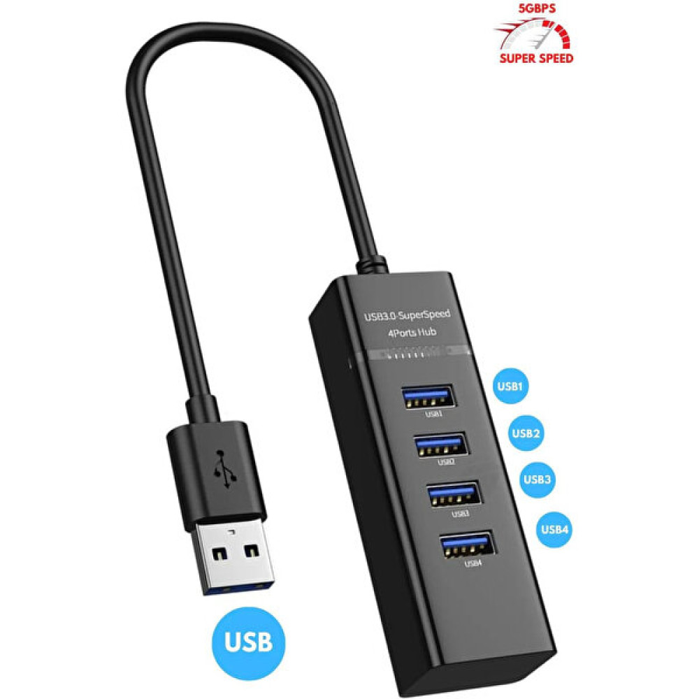 Favors USB 3.0 Hub Çoğaltıcı 4'lü 5gbps Super Speed USB Çoklayıcı 30 cm Kablolu Bilgisayar Çevirici ve Adaptörü Fiyatı