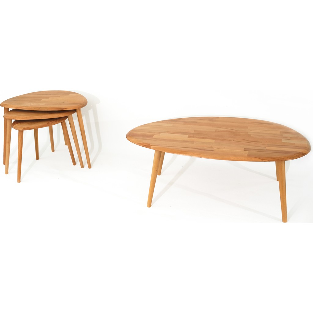 Faw Decor Asimetrik Masif Ahşap Orta Sehpa Ve 2'Li Zigon / 3'Lü Zigon Sehpa Set, Modern Masif - Naturel - Naturel Orta ve 3'lü Orta Sehpa Fiyatı