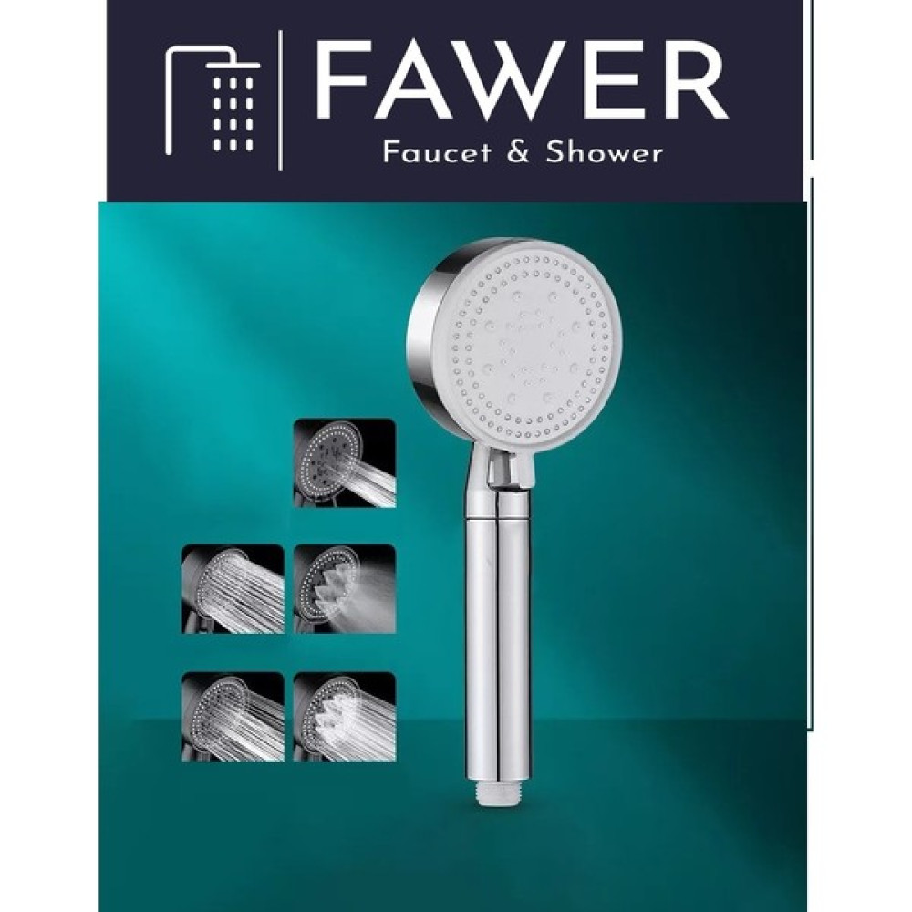 FAWER Faucet & Shower 5 Fonksiyonlu Krom Yüksek Basınçlı Ayarlanabilir Duş Başlığı El Duşu Duş Başlığı Fiyatı