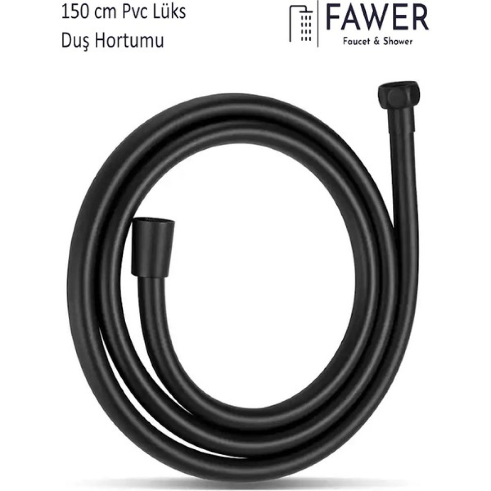 FAWER Faucet & Shower Pvc 150 cm Siyah Lüks Duş Hortumu - Montaj Dahil Değil Duş Başlığı Fiyatı