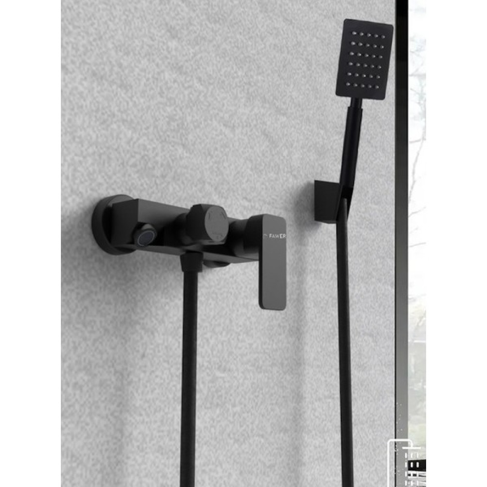FAWER Faucet & Shower Siyah Banyo Bataryası ve Mafsallı Duş Seti 2'li Set - 251B Bataryalar Fiyatı