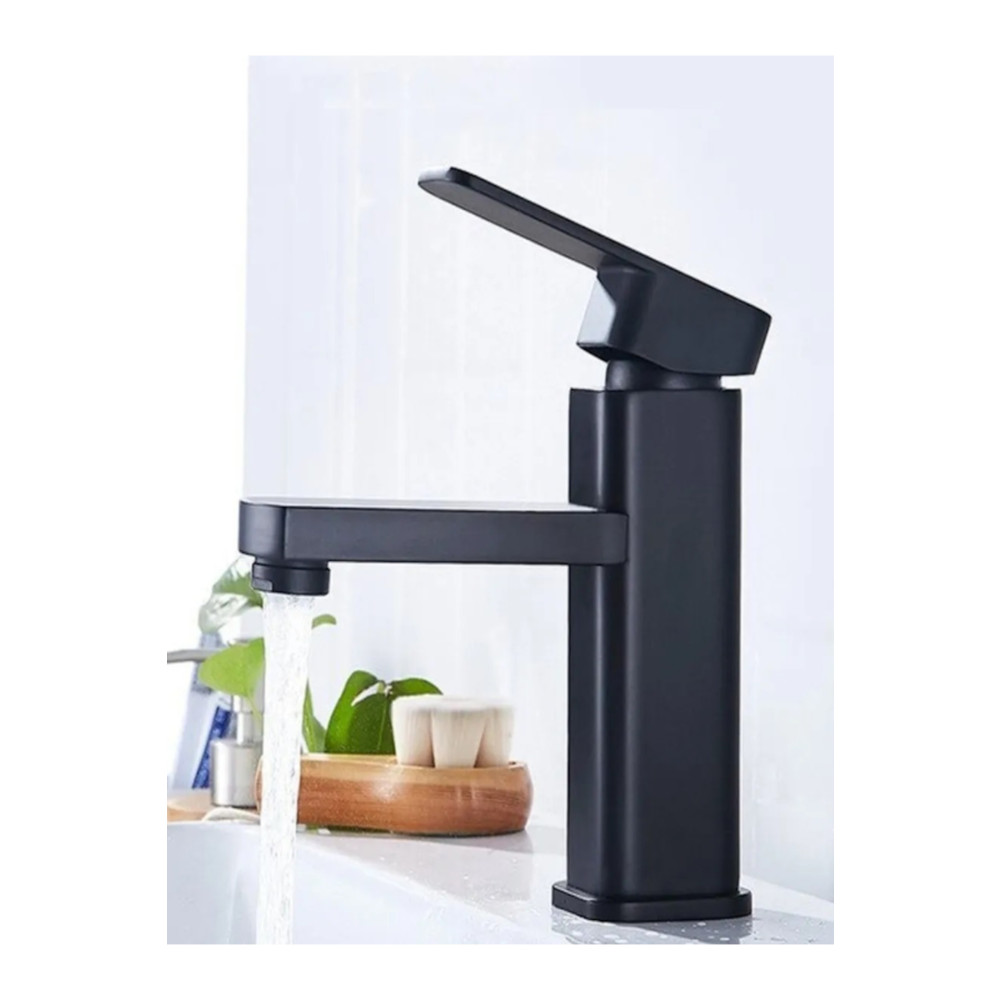 FAWER Faucet & Shower Siyah Lavabo Bataryası Kare - 602b Bataryalar Fiyatı