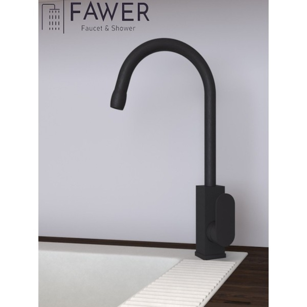 FAWER Faucet & Shower Siyah Mutfak Bataryası 360° Dönebilen - 700B Bataryalar & Musluklar Fiyatı