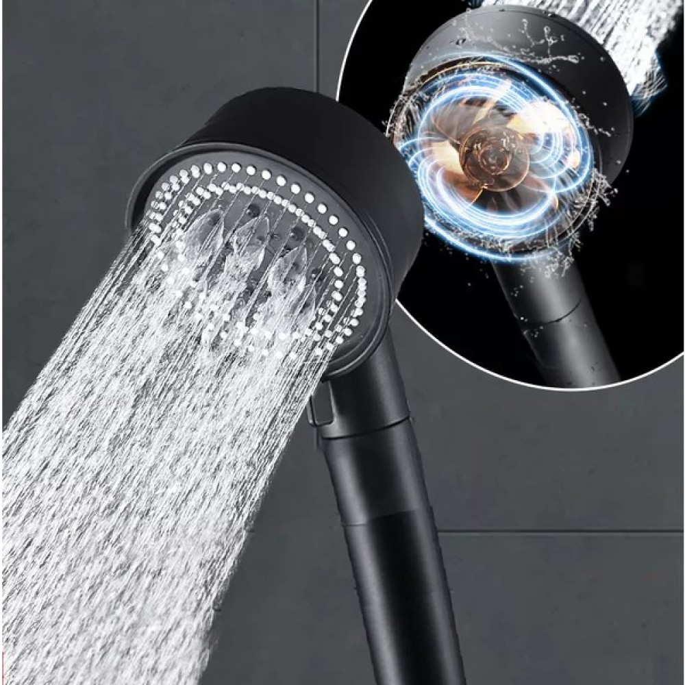 FAWER Faucet & Shower Siyah Turbo 5 Fonksiyonlu Pervaneli Duş Başlığı El Duşu Duş Başlığı Fiyatı