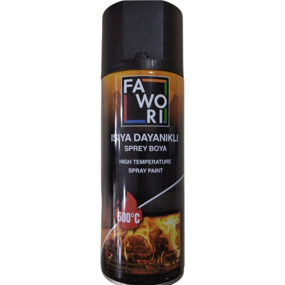 Fawori Isıya Dayanıklı Sprey Boya Siyah 400 ml - 01-Siyah Boya Malzemeleri Fiyatı