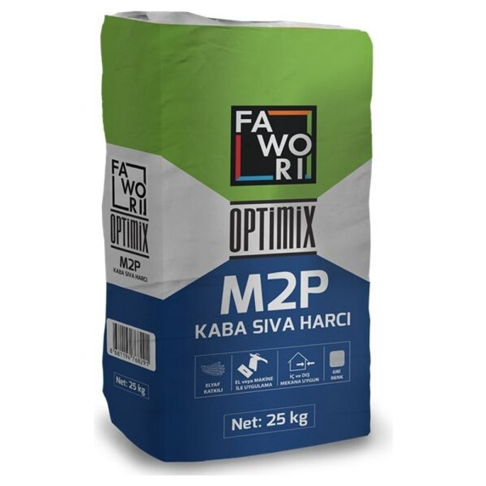 Fawori Optimix M2P Kaba Hazır Sıva Harcı 25 kg Dış Cephe Yalıtım Malzemeleri Fiyatı