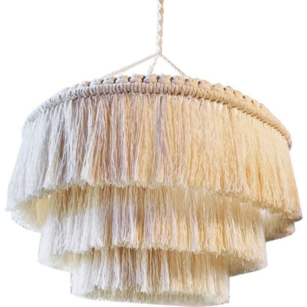 Fayshow Makrome Abajur Abajur Modern El Dokuma Bohem Süsler Işık Gölge 30CMX40CM (Yurt Dışından) - Krem - Beyaz Abajur Fiyatı
