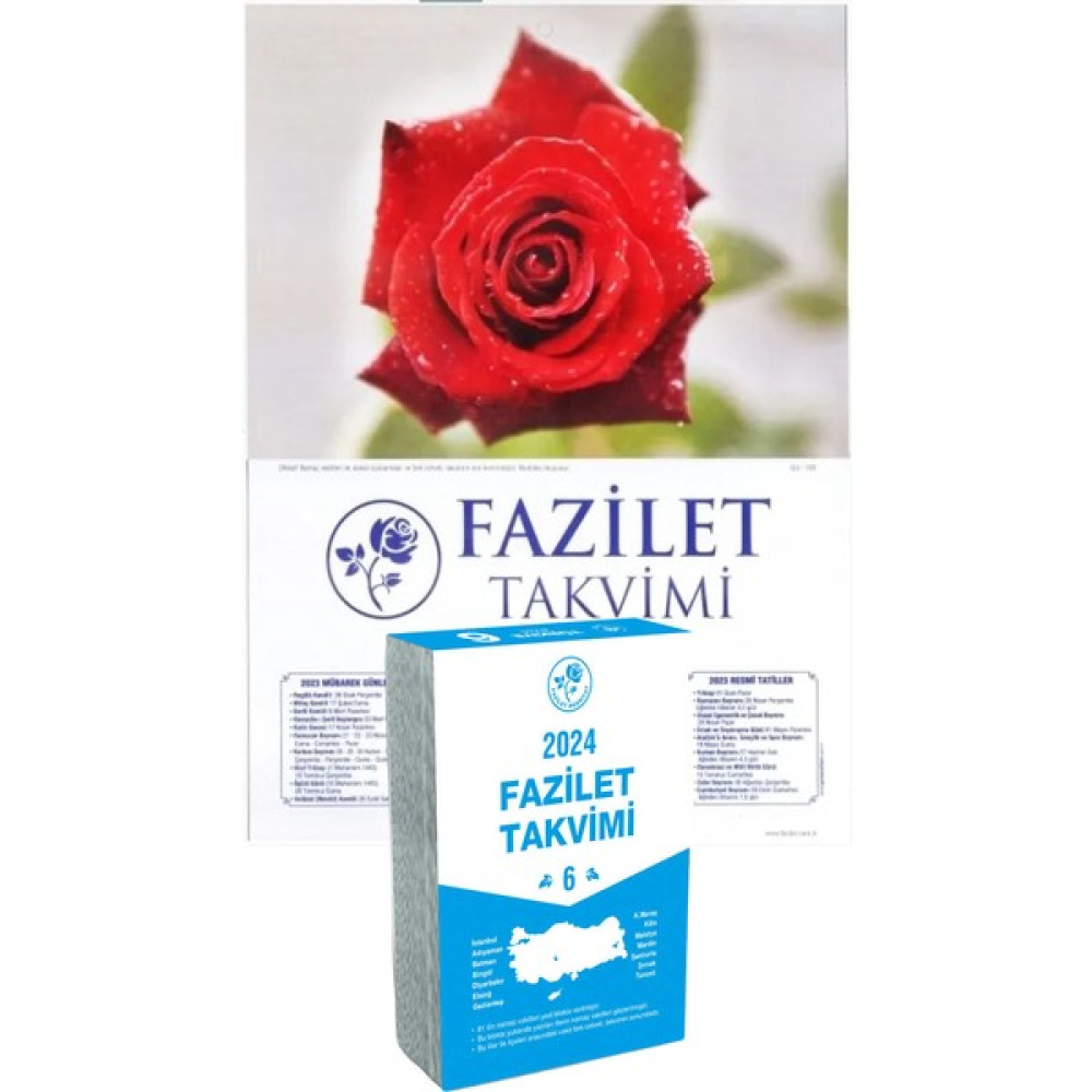 Fazilet Neşriyat 2024 Fazilet Duvar Takvimi Yurtiçi 7 Bölge Kartonlu Yapraklı Takvim Takvim Fiyatı