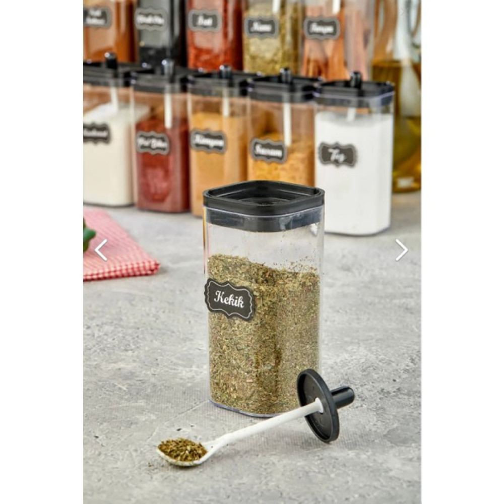 Fbz Home 12'li Kapağı Kendinden Kaşıklı ve Etiketli Mika Baharatlık Seti 300 ml Akrilik Baharat Takımı Baharat Setleri & Baharatlıklar Fiyatı